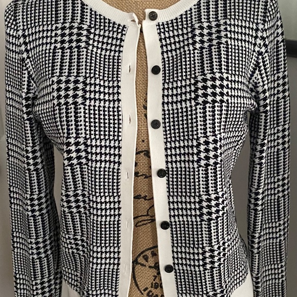 Ann Taylor Black, White Sweater Cardigan, Petite S/P Button Down - Picture 6 of 15